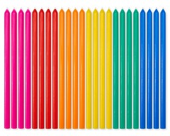American Greetings Birthday Candles, Long 24 count, Thin Multicolored