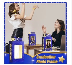 Graduation Table Photo Centerpieces 4 Boxes Blue 2025 w/lights
