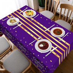 Graduation Tablecloth 54″x108″ Purple Gold Disposable Plastic 3 Pack