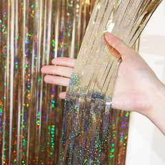 3.3 X 6.6 Ft Foil Fringe Backdrop Curtains, Tinsel Streamers Party Decorations,