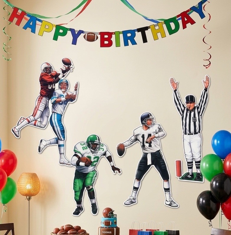 Football Players Referee 17″-22″ 4 Pieces for Birthday Party Wall Decoration NEW