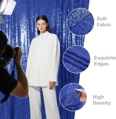 Shiny Beauty Sequin Backdrop 9FTX13FT Blue Wedding Shimmer Fabric Background