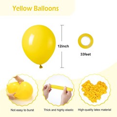FOTIOMRG 12 inch Yellow Balloons, 50 Pack Latex Party Balloons Helium Quality