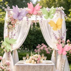 3D Hanging Butterfly Decorations Butterfly Party Decorations 4PCS Pastel Larg…