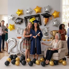 65 PCS Congrats Grad Balloons Kit, Class of 2026 Graduation Party Decorations…