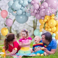 149Pcs Pastel Rainbow Pink Purple Yellow Orange Balloon Garland Kit Different…