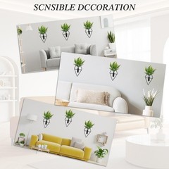 Neiteli 3 Pcs Wall Plants Artificial Decor,Boho Rhombus, Black