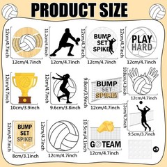 60Pcs Volleyball Cutouts DIY Sport Theme Party Decorations Bump Set Spike Vol…