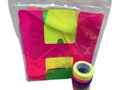 30+Pieces | Neon | Birthday Party Supplies | 8.75”x7.5” Banner | 10 Spirals |