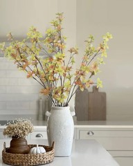DuHouse 4Pcs Fall Greenery Stems 32″ Artificial Leaves