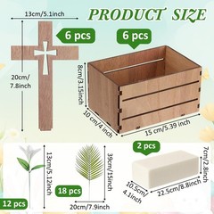 6 Sets First Communion Table Decor Easter Wooden Cross Centerpieces Artificia…