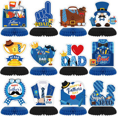 12 Pcs Honeycomb Centerpieces Father’S Day Party Table Centerpieces Decoration B