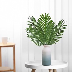 Palm Leaves Artificial Plants 23” Long Stem Tropical Hawaiian Greenery 5pcs Set