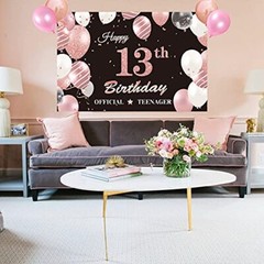 13th Birthday Party Decorations Girls Black and Rose Gold Happy 13th Birthday…