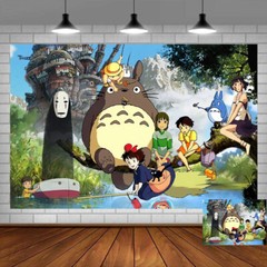 Hayao Miyazaki Characters Birthday Party Decorations Backdrop Banner 5x3ft