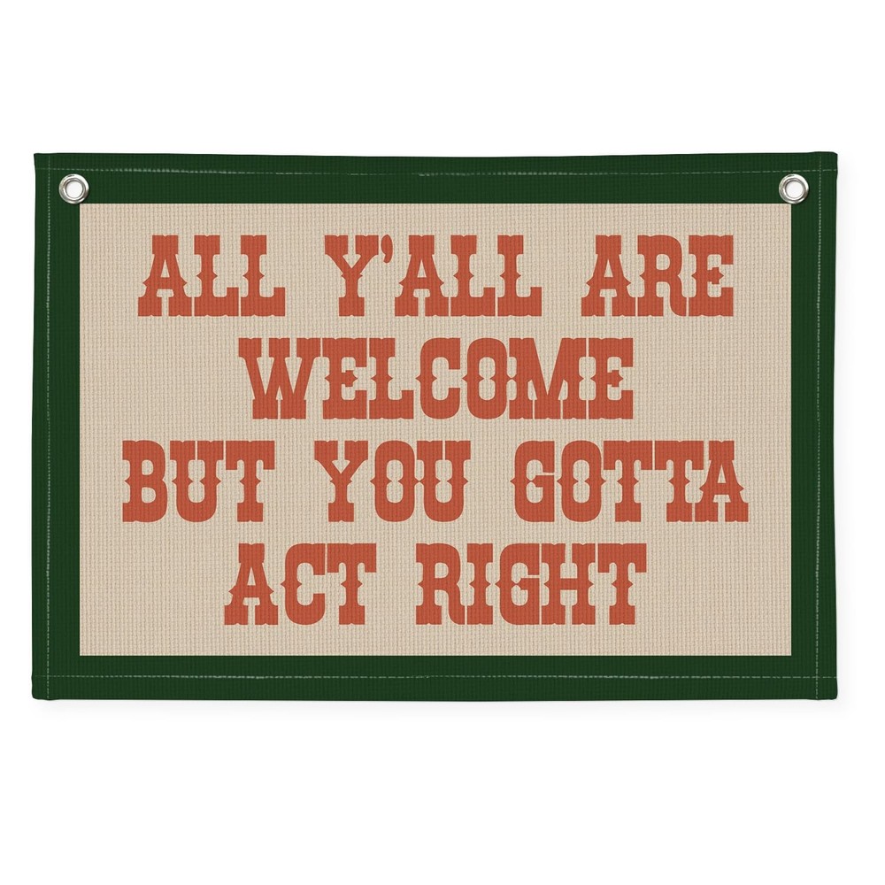 Welcome Wall Hanging Canvas Banner, Classroom Decor, Western Vintage Linen Ba…