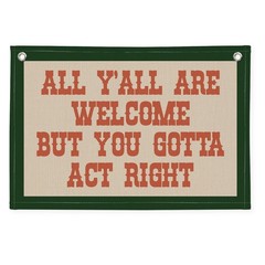 Welcome Wall Hanging Canvas Banner, Classroom Decor, Western Vintage Linen Ba…