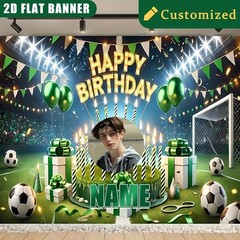 1pc 2D Football Star Theme Personalized Birthday Custom Poster Decoration❀