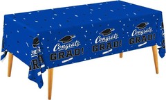 Graduation Decorations 2026 Blue Table Cover Set 3 pcs 54×108 waterproof disp…