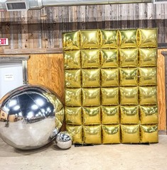36 Globos Cuadrado Aluminio Decoracion De Cumpleaños Para Mujer Rojos y Dorados
