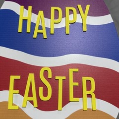 Happy Easter Hanging Egg Sign Fiber Board Display Craft