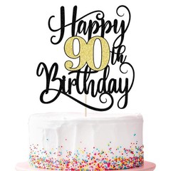 happy 90th birthday cake topper,90 birthday party cake decorations