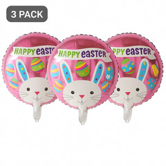 Happy Easter Bunny Foil Balloons 3 Pack Pink Kids Party Decor balloons