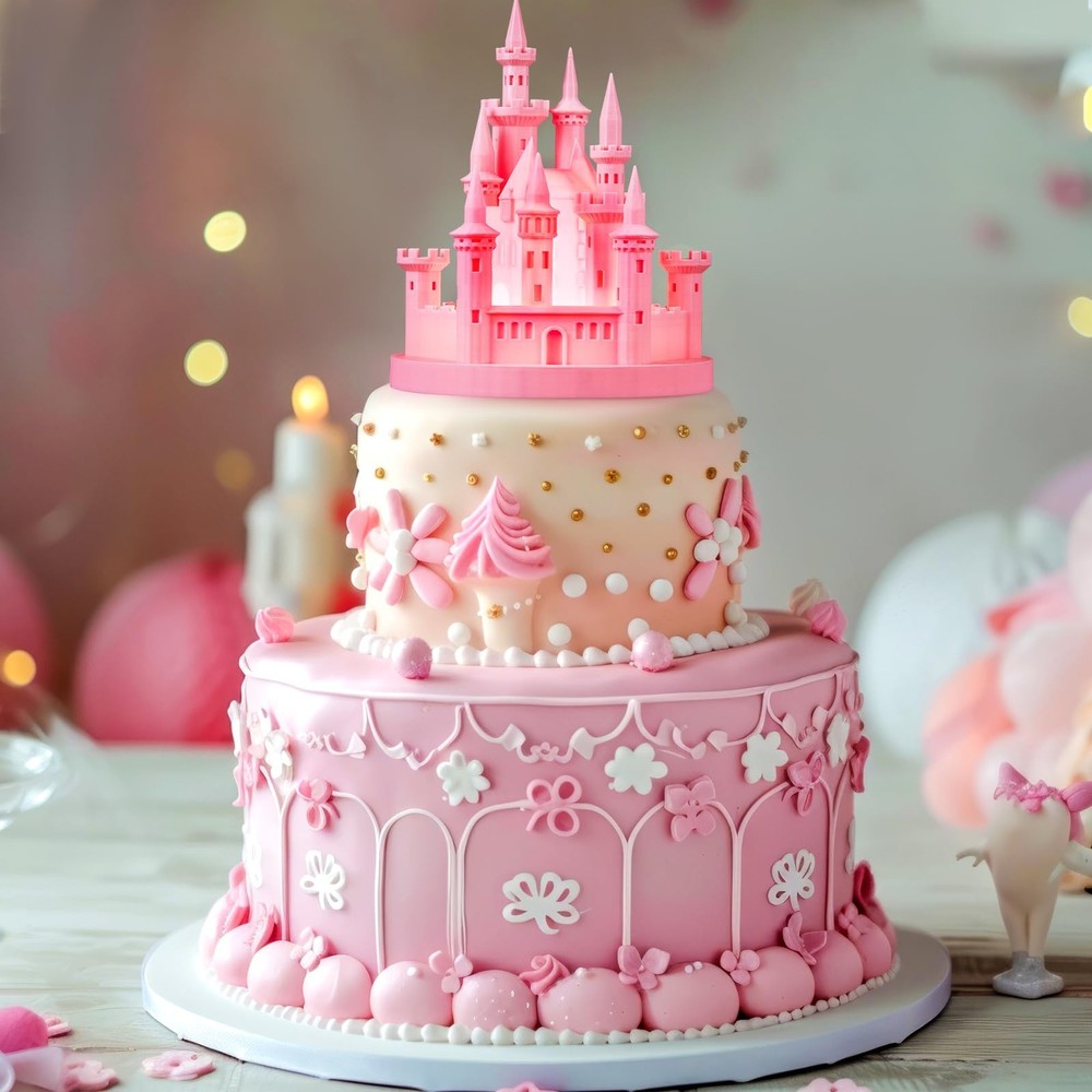 4.8 Inch Castle Cake Topper Figurine Wedding Cake Topper Castle Tower Night L…
