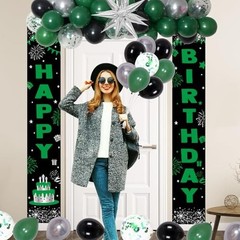 Green Birthday Decorations for Men & Boys – Black & Green Party Supplies, Bday B
