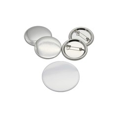 44mm Metric System Metal Pin Button with Pre-Assembled Pin-Back, Upper Shell …