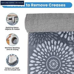StepRite Runner Rug 2 x 6 ft, Washable Rugs, 2′ x 6′ (Rectangular), Grey