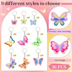 36 Pcs Party Favors 9 Style Keychains Fairy Party Favors Birthday Butterfly