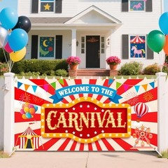 Carnival Backdrop 71×35 Inch Welcome to the Carnival Banner – Circus Carnival