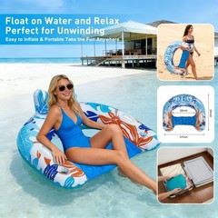 Pool Floats, 3Pack Inflatable Pool Floats Adult & Kids, U-Shaped Pool Float L…