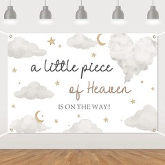Cloud Theme Baby Shower Backdrop – A Little Piece of Heaven Decorations 5x3ft