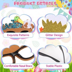 12 Pcs Felt Easter Glasses Easter Egg Glasses Frame Bulk Bunny Eyeglasses Pla…