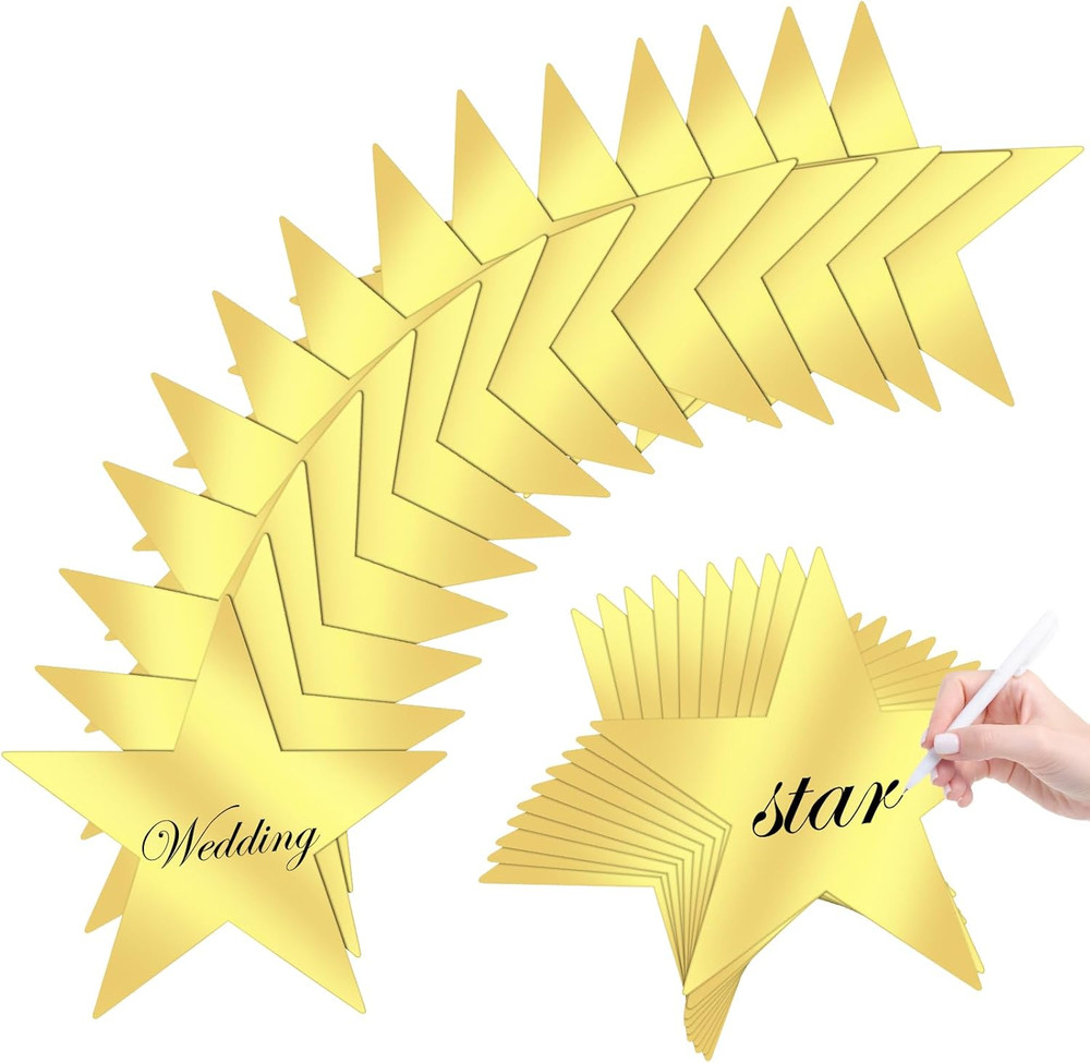40 Pieces Gold Star Cutouts 11 Inch Double Printed Large Paper Stars Decorations