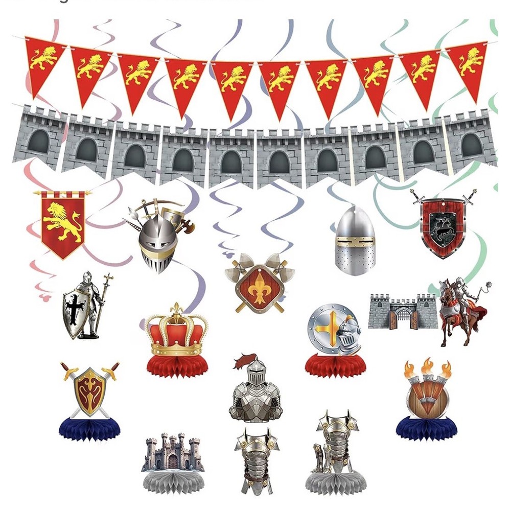 Medieval Knight Party Decorations Table Scene Setter Cutouts Banner