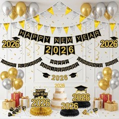 3P Gold Silver Party Decorations – Metallic Fabric Triangle Pennant Banner Fl…