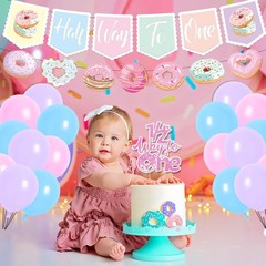 Donut 6 Months Decorations – 21PCS Sweet Donut Half Way Decorations Banners B…