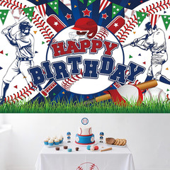 Baseball Birthday Party Backdrop Baseball Themed Happy Birthday Banner Photograp