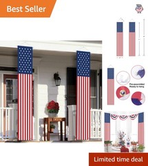 2-Pack Patriotic American Flag Banners – Perfect for July 4th Celebrations