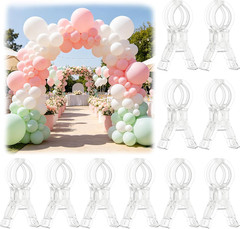 10 PCS Balloon Arch Clips, Plastic Transparent Backdrop Spring Clamps 3.5 Inch C