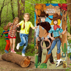 6 X 3 Ft Western Cowboy Backdrop Party Decorations – Wild West Rodeo Photo Booth