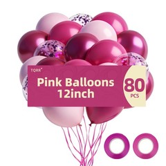 80pcs Pink Balloons, 12 inch Balloons, Party Balloons, Decorations, Helium Ba…
