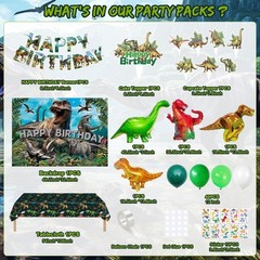 Dinosaur Birthday Party Decorations Kit for Boys – Dino Party Supplies with Tabl