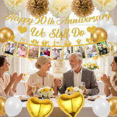 Happy 50Th Anniversary Party Decorations – Gold Glitter We Still Do Decoration w