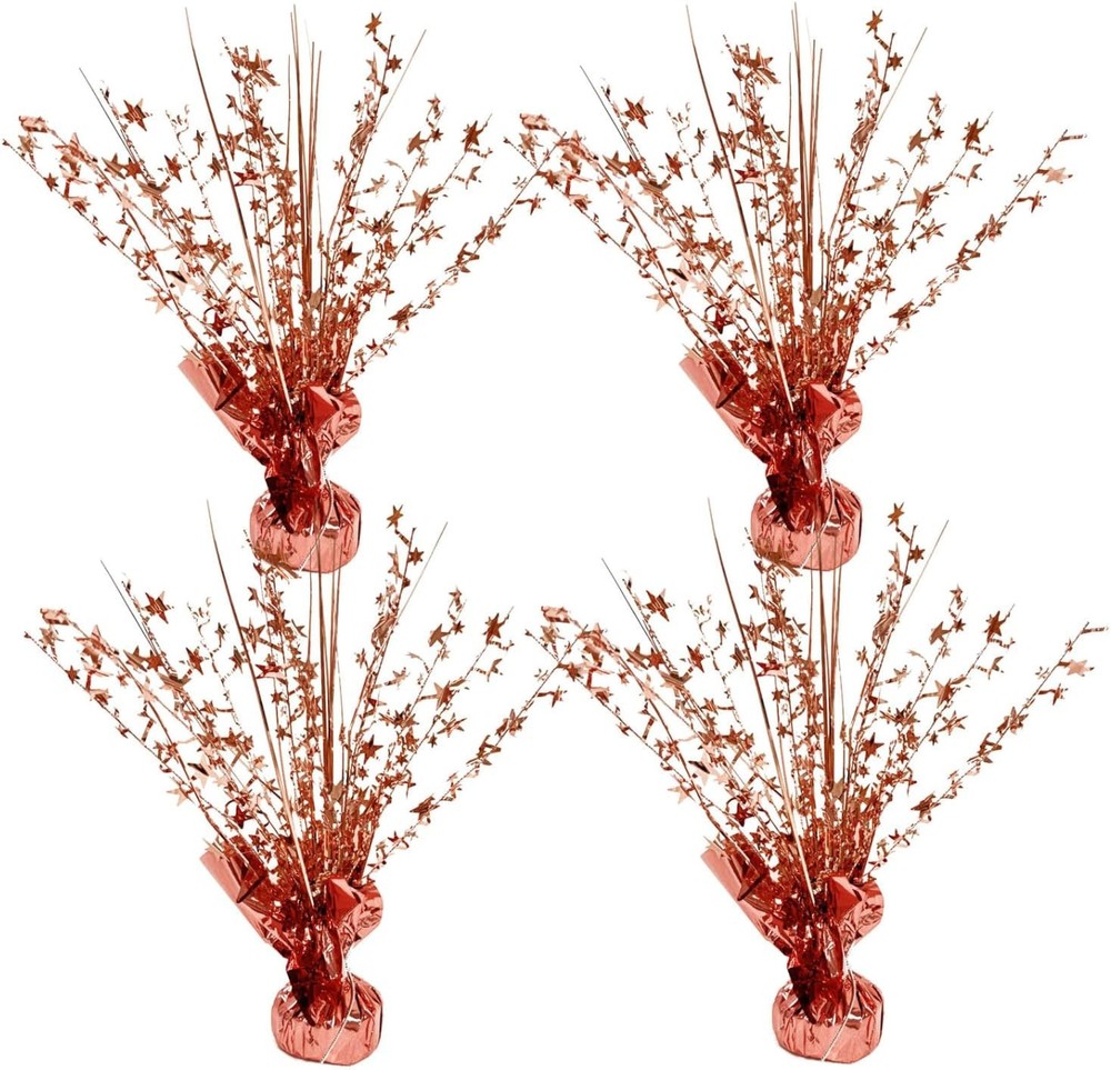 4-Pack Glitter Rose Gold Star Centerpieces-Table Decorations for Home Decor