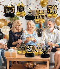 9 Pcs 50Th Birthday Decoration for Men Women 50Th Birthday Table Decorations Che