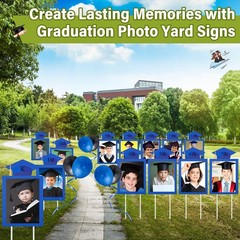 13 Pcs Graduation Photo Yard Signs with Stakes, Class of 2026 Outdoor Decor, Sup